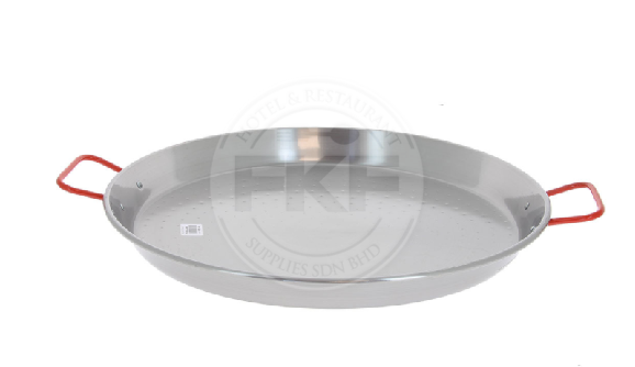 Paella Pan 1mm Steel with 2 Red Handles