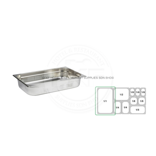 Stainless Steel 1/1 PERFORATED Food Pan Thickness 0.6mm