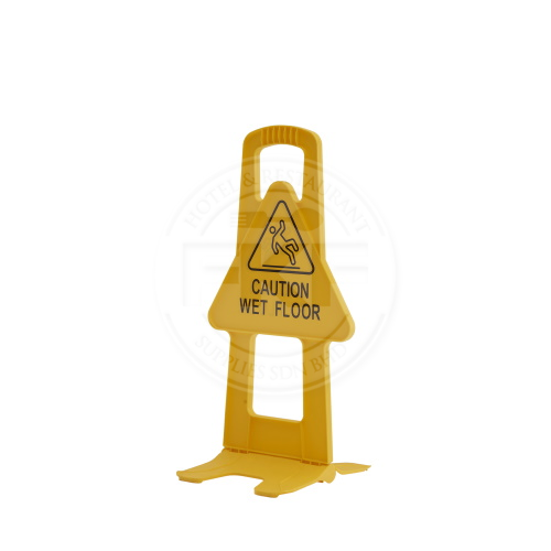 Trust Yellow Stable Safety Sign With "Caution Wet Floor" Imprint