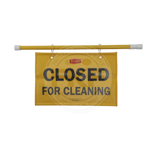 Trust Yellow Site Safety Hanging Sign With "Closed For Cleaning" Imprint