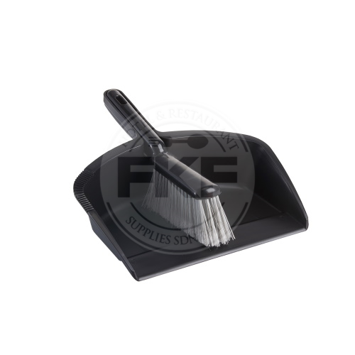 Trust Black Heavy-duty Dust Pan & Counter Brush 