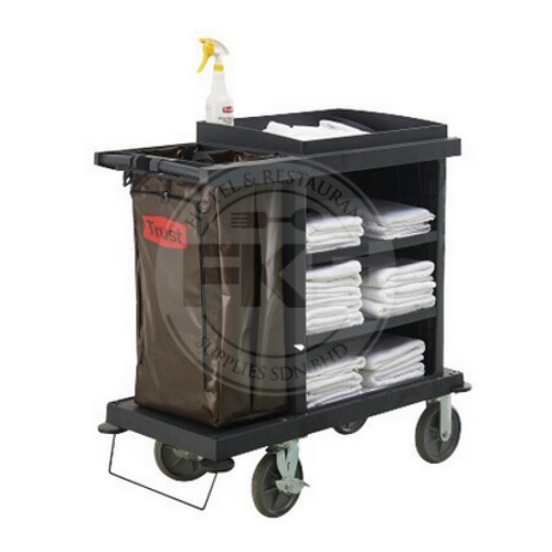 Trust Black Grandmaid Cruise Housekeeping Carts Comes With 4pcs Hook & 1 Vinyl Bag 