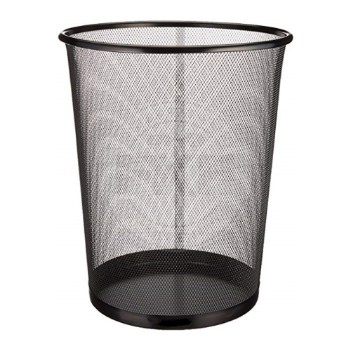 Trust Black Steel Mesh Bin Round Wastebasket