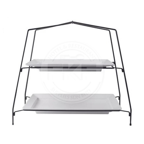 Miriam Stand Black Epoxy Consist With Rectangular Plate (Taiwan) (910334BK SET)