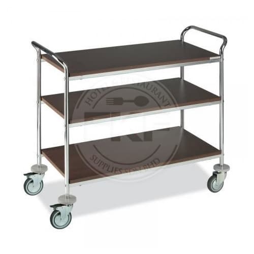 Wooden 3 Tier Gueridon Trolley With 2 Handles (Paderno-Italy)