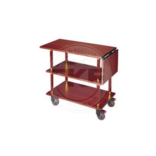 Wooden 3 Tier Trolley With 1 Side Drop (China) (C20A)