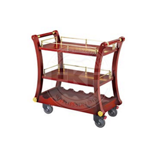 Wooden Beverage Trolley With Side Rails (C72A)