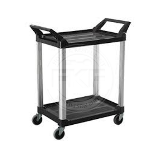 Trust Black Hi5 Utility Cart 2 Shelf Load 60 Kg
