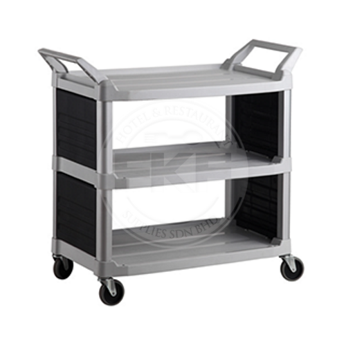 Trust Hi5 Utility Cart 3 Shelf With Enclosed End Panels Load 135 Kg