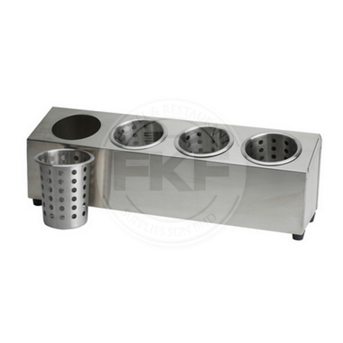 Stainless Steel In Line Cutlery Holder 4 Compartment With Stainless Steel Insert (China) (171702)
