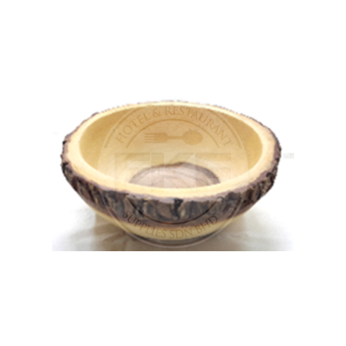 Solid Acacia Wood Round Acacia Bowl With Bark Side (MW.OC1702)