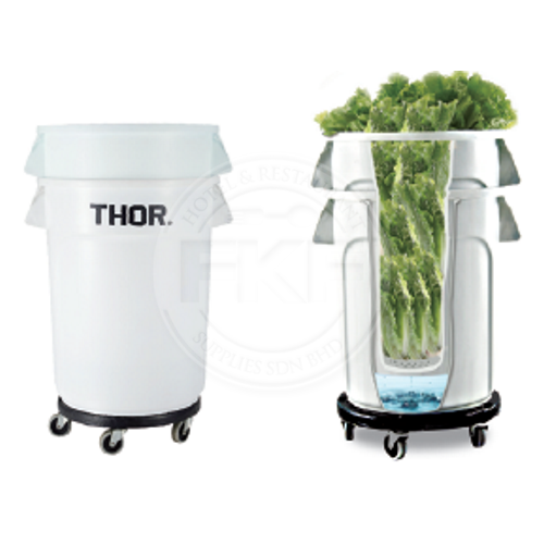 Trust Thor White Fresh Fruits & Vegetables Store Bin With Lid & Cart 75L