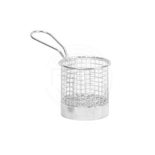 Stainless Steel 18/8 Mini Round Basket With Sheet Base & Handle (India) (BSKR9)
