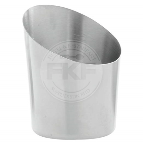Stainless Steel Satin Plain Slanting French Fry Cup (FF85STP)