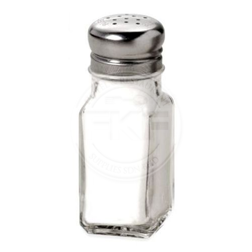 Glass Square Condiment Shaker With Stainless Steel Mushroom Cap (AMC-USA) (PNS24)