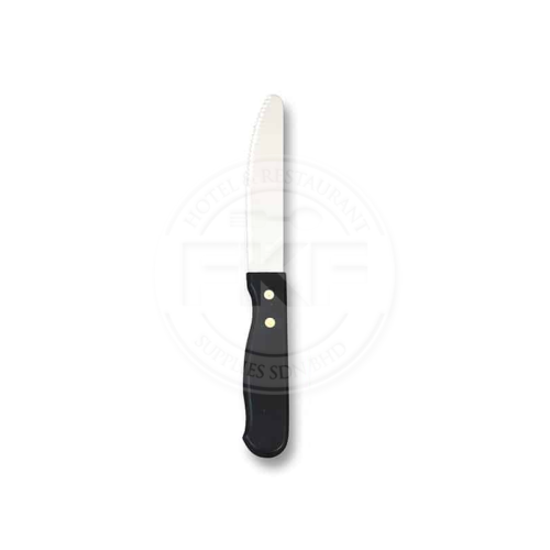 Jumbo Steak Knife With Black Plastic Handle Round Tip (USA) (KNF6)