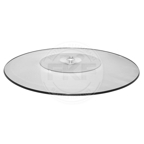 Tempered Clear Glass Stair-Step Edge Come With Aluminum Lazy Susan Ring (China)