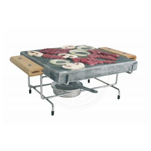 Natural Allaire Grill Stone With Chromed Wire Base (LT-FRANCE) (PIER03)