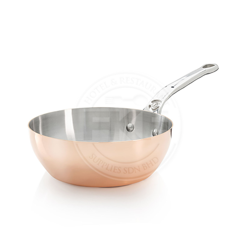 DeBuyer "Prima Matera" Conical Sautepan Copper Outside Stainless Steel Inside