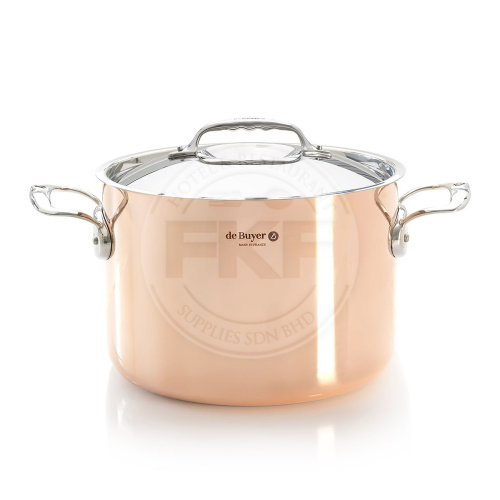 DeBuyer "Prima Matera" High Stewpan Copper Outside Stainless Steel Inside & Stainless Steel Lid