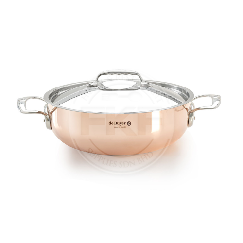 DeBuyer "Prima Matera" Rounded Sautepan Copper + Stainless Steel With Lid