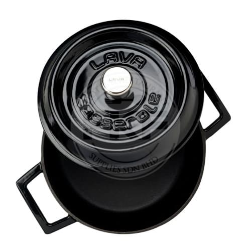 Lava Trendy Black Round Casserole With Lid