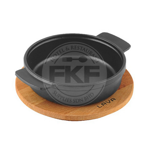 Lava Round Hot Pot With Wooden Stand