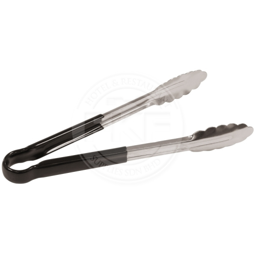 Stainless Steel Cooking Tong With Black Vinly Handle
