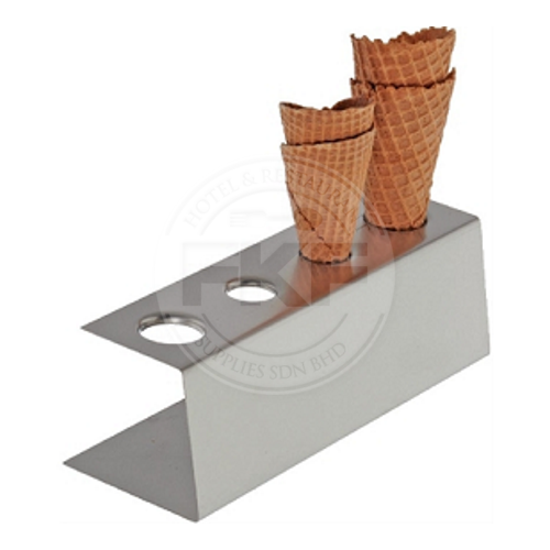 Stainless Steel 4 Compartment Ice Cream Cone Holder (China) (121538)