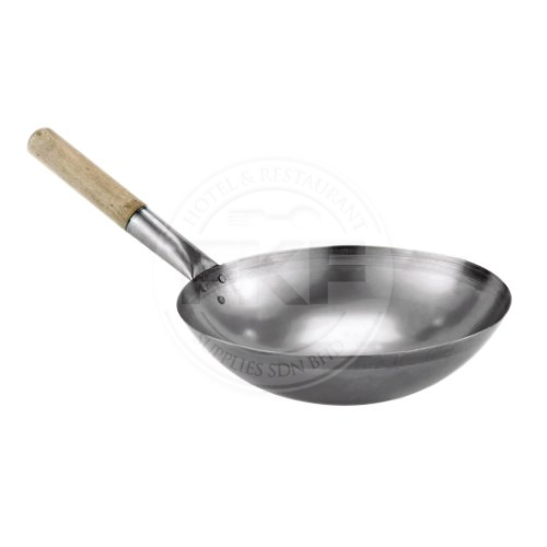 Iron 1.0MM Wok With 1 Wooden Handle