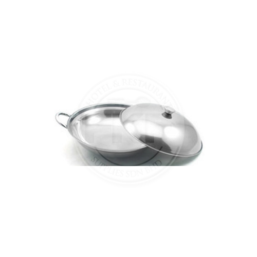 Stainless Steel Wok With Cover & 2 Handle (China)
