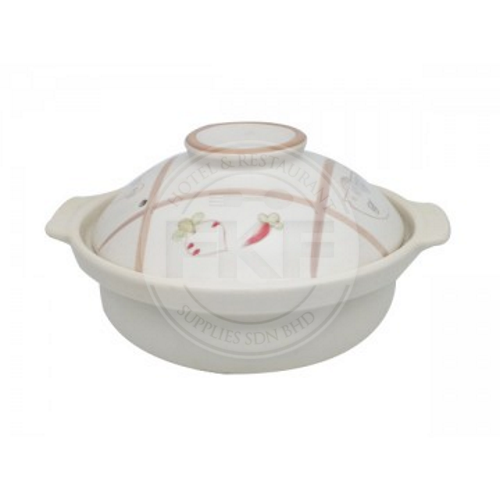 White Deep Claypot With Lid