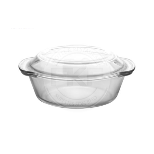 Glass Round Casserole Bowl With Lid