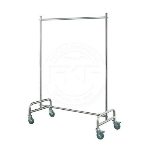 Stainless Steel Linen Hanging Trolley With 2 Brake Castor