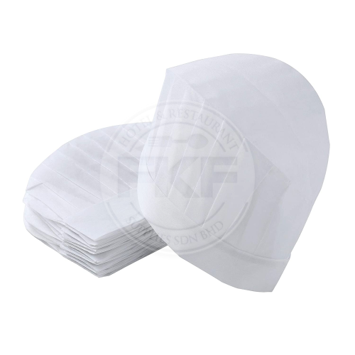 White Non Woven Chef's Hat Curve Top