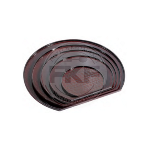 ABS Half Moon Japanese Style Serving Tray Dark Brown