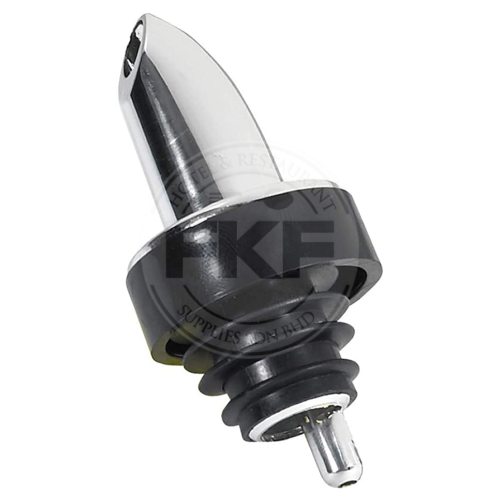 Stubbie Pourer Medium Flow Chrome With Black Collar