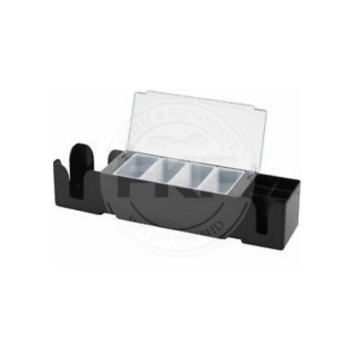 Black Condiment Holder & Bar Caddy In One