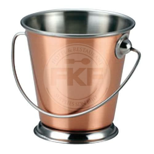 Copper Plating Mini Bucket With Base & Handle