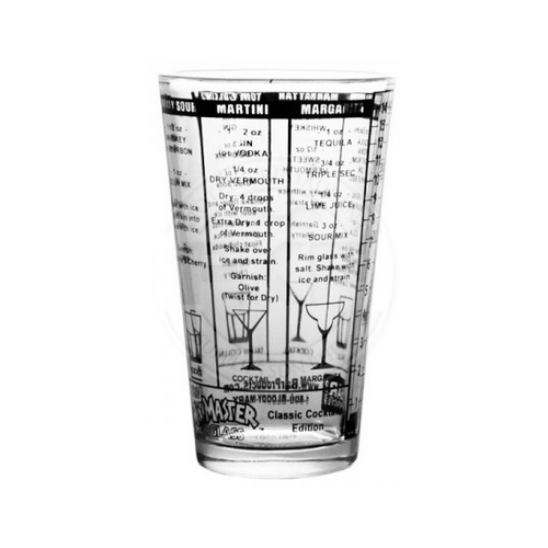 Mixing Glass With Recipe Printing