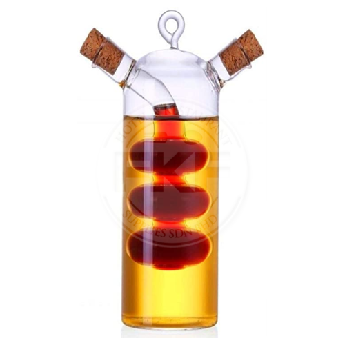 2 In 1 Glass Oil & Vinegar Bottle Straight