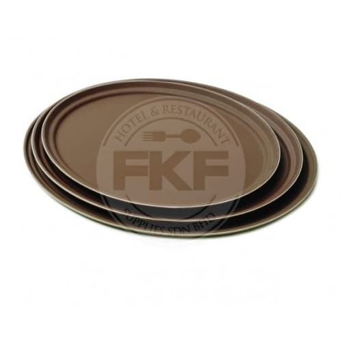 Brown Oval Non Slip Tray