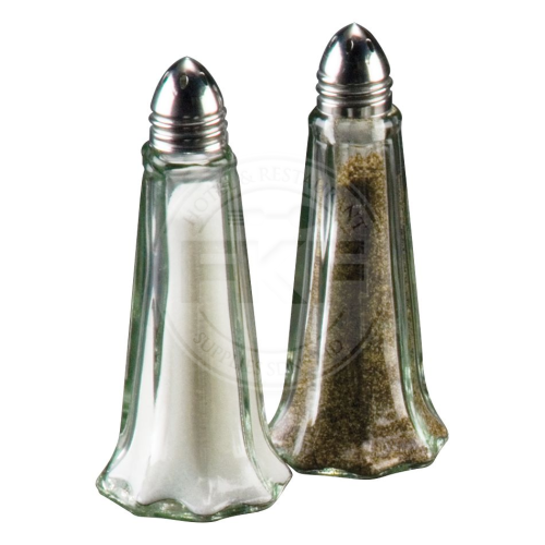 Glass Eiffel Towel Condiment Shaker Chrome Top