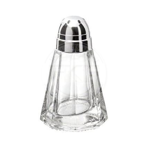 Glass Bullet Shaped Condiment Shaker Chrome Top