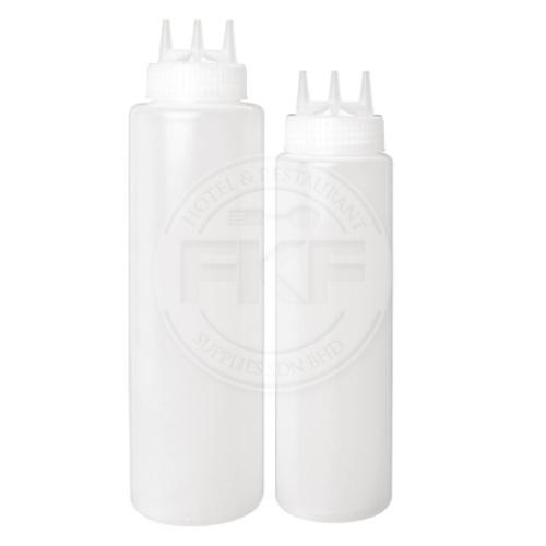 Plastic Squeeze Sauce Bottle With 3 Nozzle