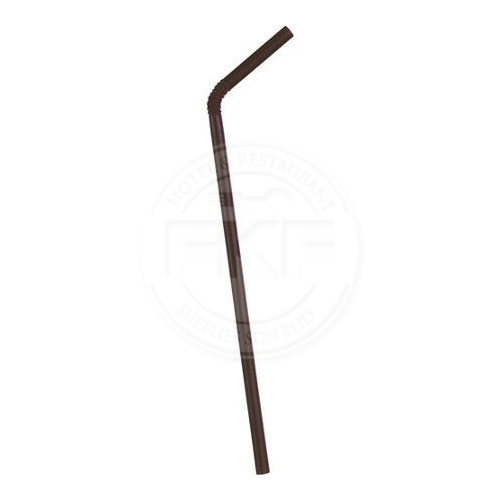 Straw 6 MM Flexible Black