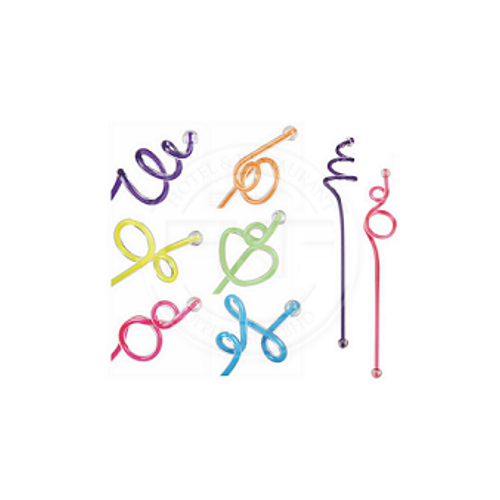 Acrylic Twisted Drink Stirrer Assorted Color