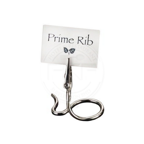 Swirly Stainless Steel Alligator Clip Card Holder 'S' Design