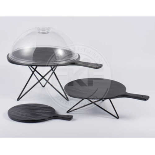 Melamine Mela Slate Black Round With Handle