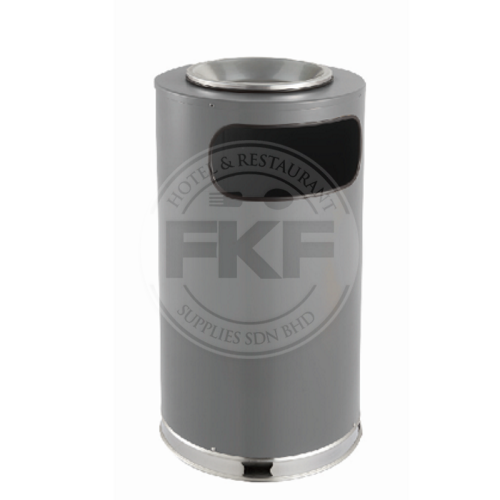 Trust Gray Steeledge Ashtray / Trash Bin, Mirror Foot Circle